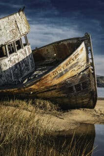 An old wrecked boat